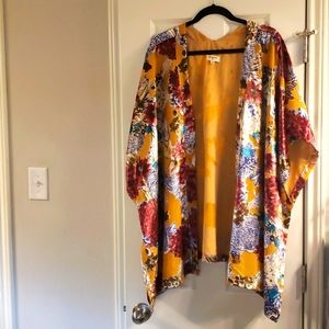 World Market velvet burnout kimono style over piece